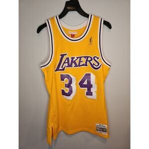 LA Lakers 1996-97 Shaquille O'Neal Mitchell & Ness Hardwood Swingman Jersey Sz M